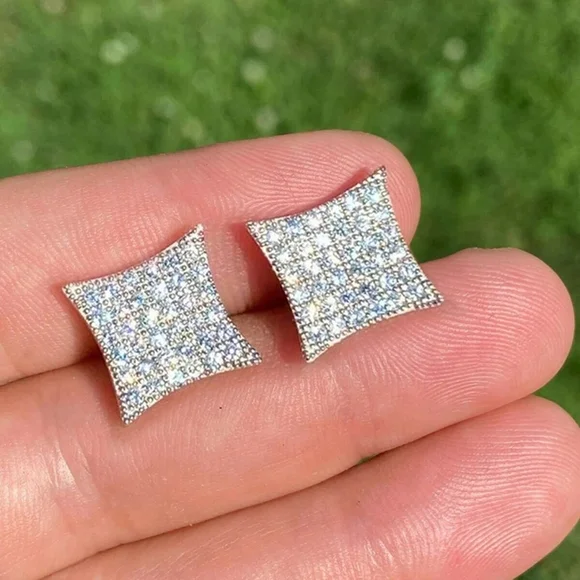 Sliver diamond earrings - Picture 6 of 7